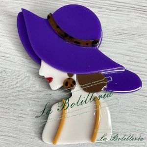 Broche Chica Sombrero Ala Ancha - La Bolillería - Tu lugar para el Arte de los Bolillos