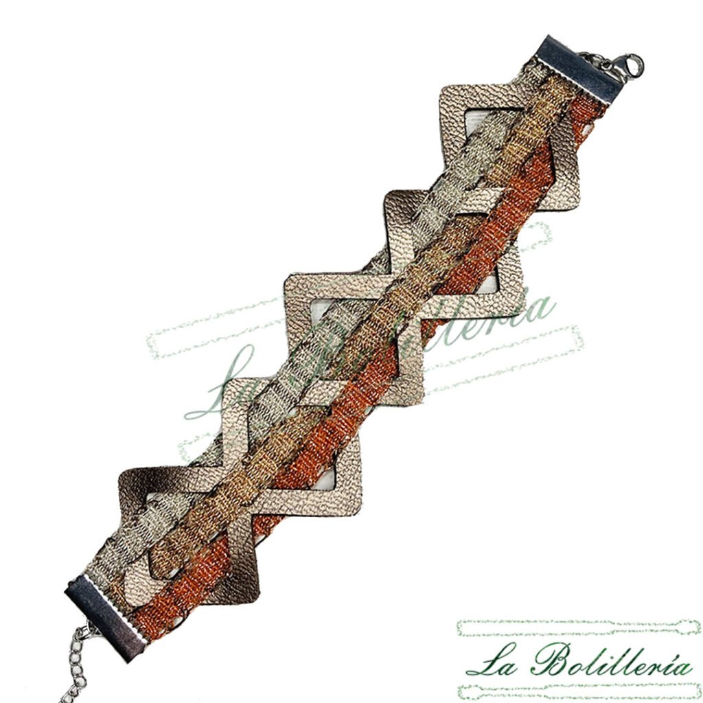 Brazalete Geometría Cuadrada - La Bolillería - Tu Lugar par el Arte de Los Bolillos