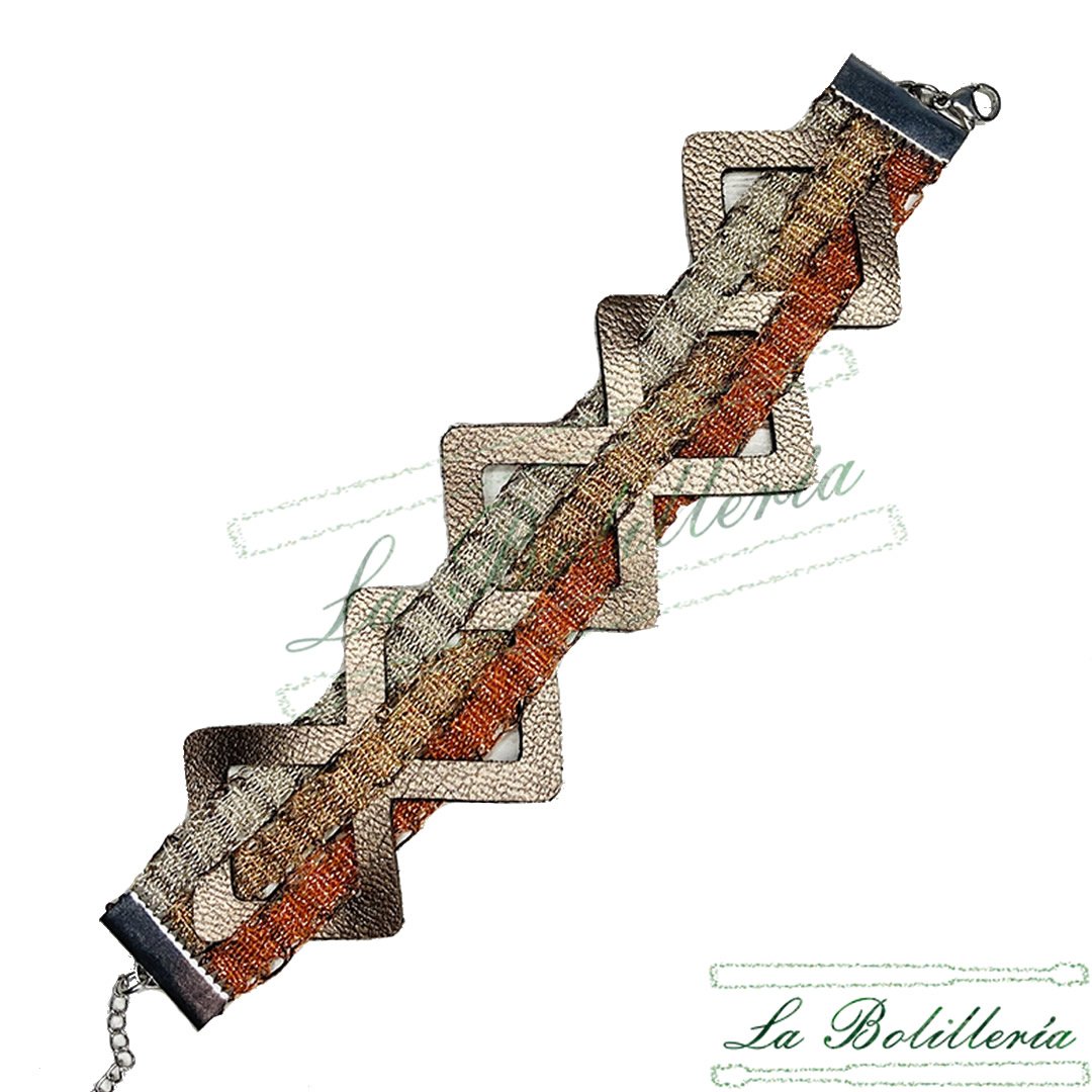 Brazalete Geometría Cuadrada - La Bolillería - Tu Lugar par el Arte de Los Bolillos