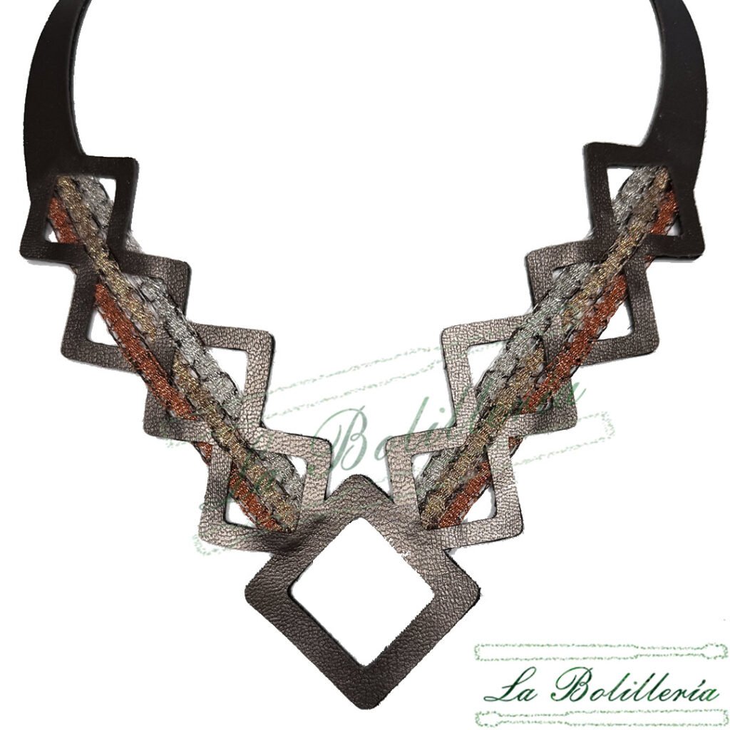 Collar Geometría Cuadrada - La Bolillería - Tu Lugar par el Arte de Los Bolillos