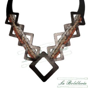Collar Geometría Cuadrada - La Bolillería - Tu Lugar par el Arte de Los Bolillos