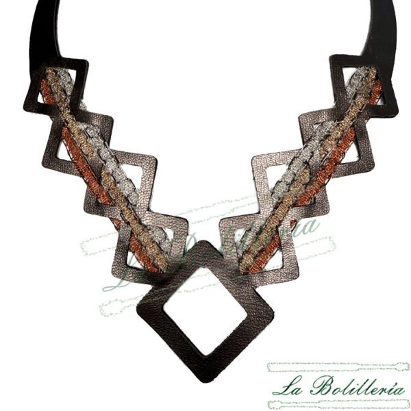 Collar Geometría Cuadrada - La Bolillería - Tu Lugar par el Arte de Los Bolillos