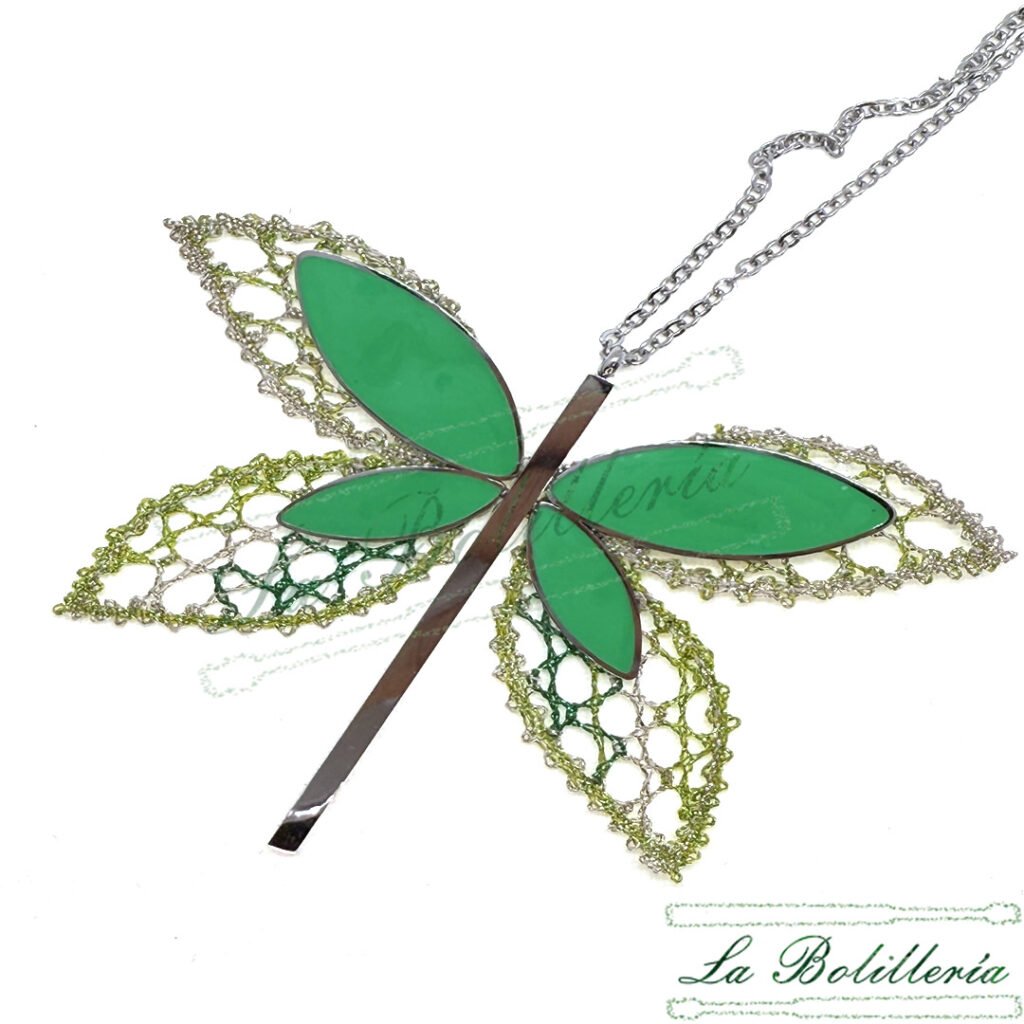 Collar Libélula - La Bolillería - Tu Lugar par el Arte de Los Bolillos