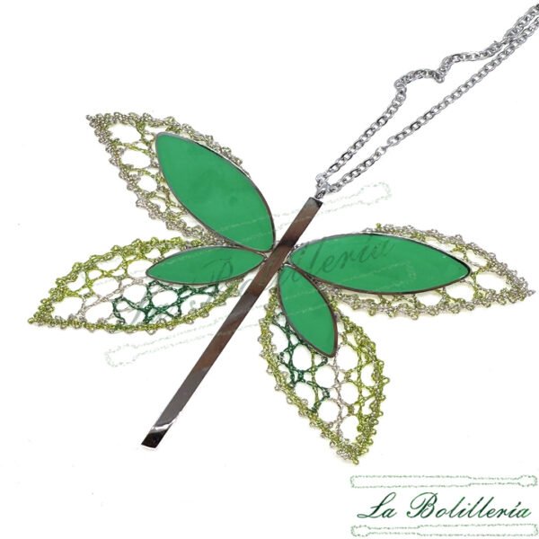 Collar Libélula - La Bolillería - Tu Lugar par el Arte de Los Bolillos