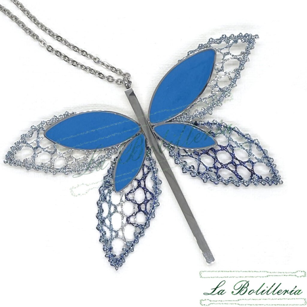 Collar Libélula - La Bolillería - Tu Lugar par el Arte de Los Bolillos