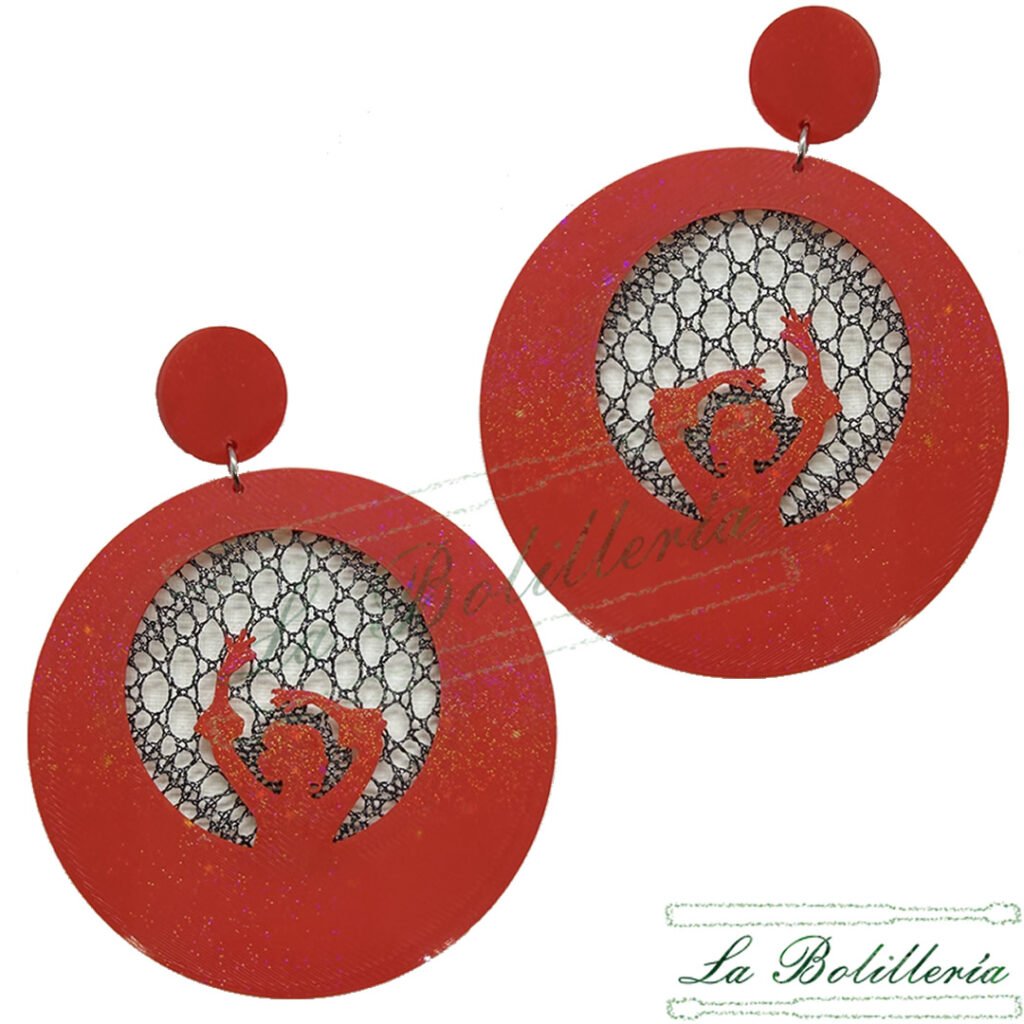 Pendientes Dama con Duende - La Bolillería - Tu Lugar par el Arte de Los Bolillos