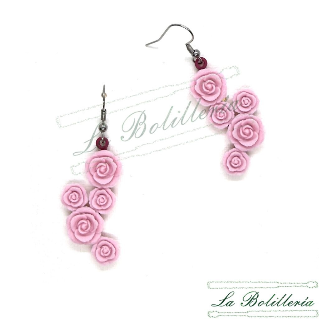 Pendientes Lace Rose - La Bolillería - Tu Lugar par el Arte de Los Bolillos