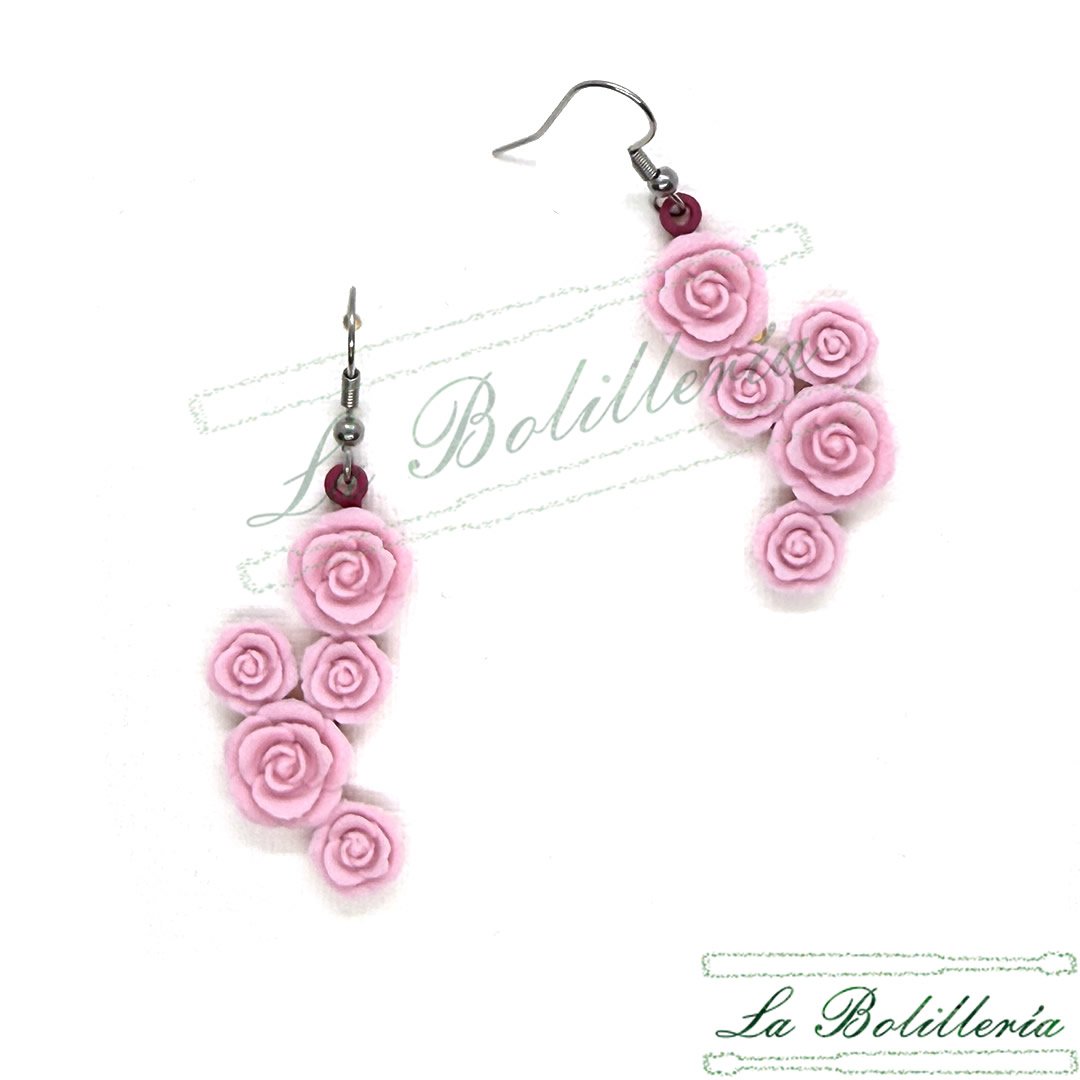 Pendientes Lace Rose - La Bolillería - Tu Lugar par el Arte de Los Bolillos
