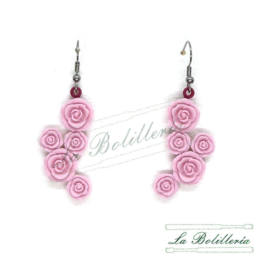 Pendientes Lace Rose - La Bolillería - Tu Lugar par el Arte de Los Bolillos