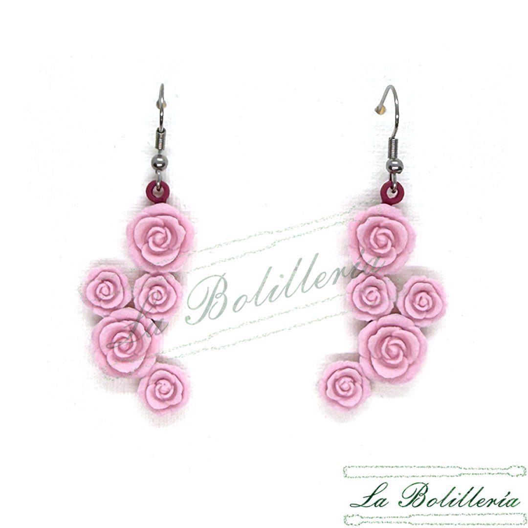 Pendientes Lace Rose - La Bolillería - Tu Lugar par el Arte de Los Bolillos