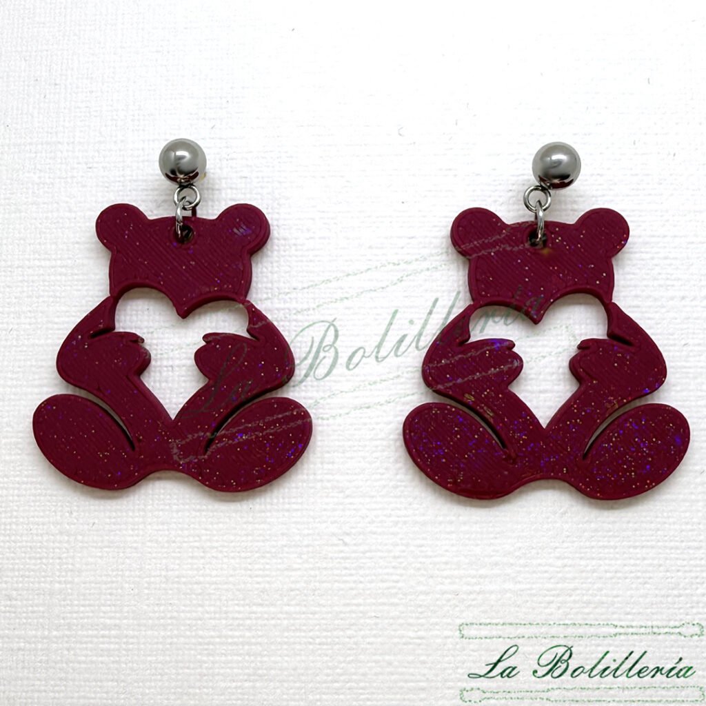 Pendientes Teddy Love - La Bolillería - Tu Lugar par el Arte de Los Bolillos