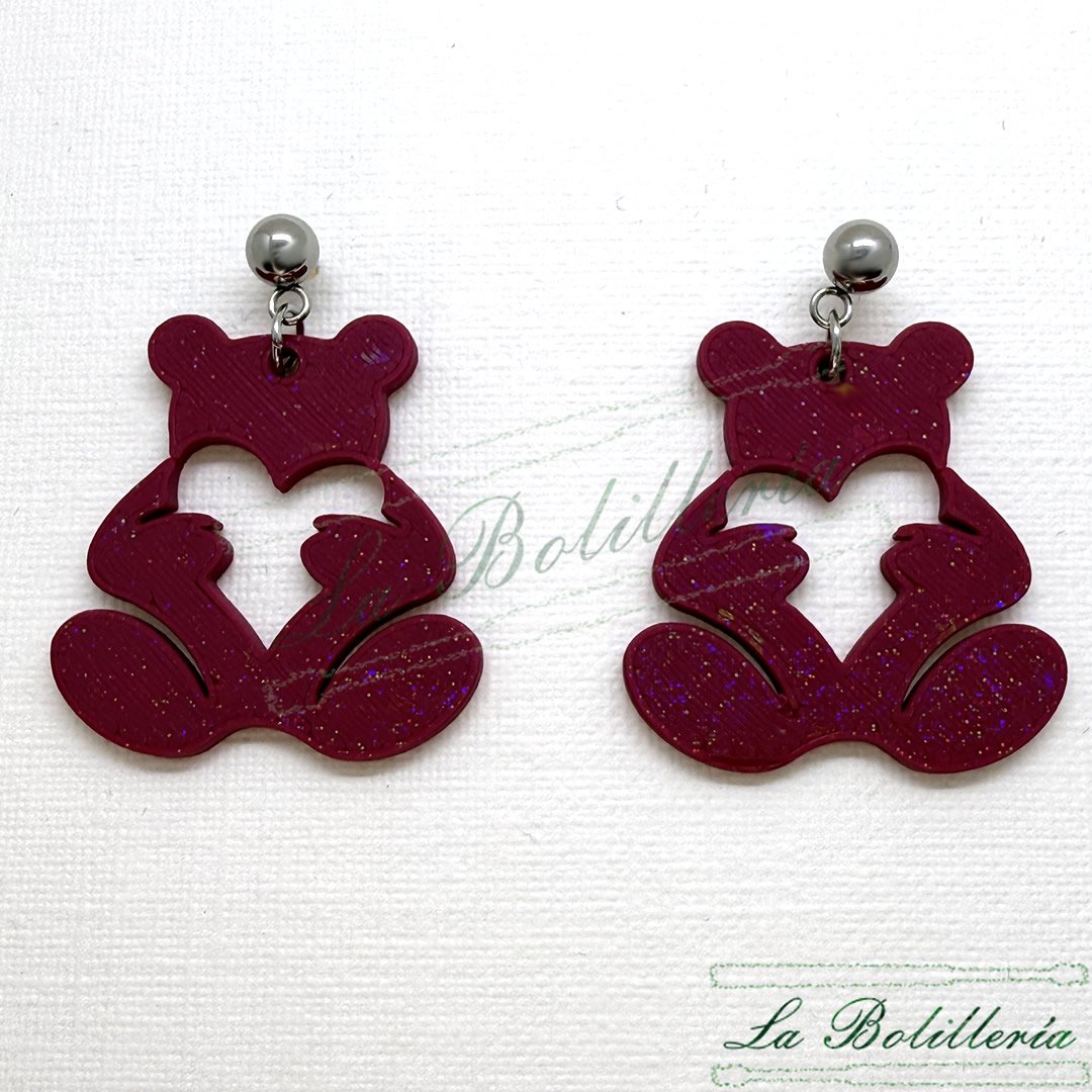 Pendientes Teddy Love - La Bolillería - Tu Lugar par el Arte de Los Bolillos