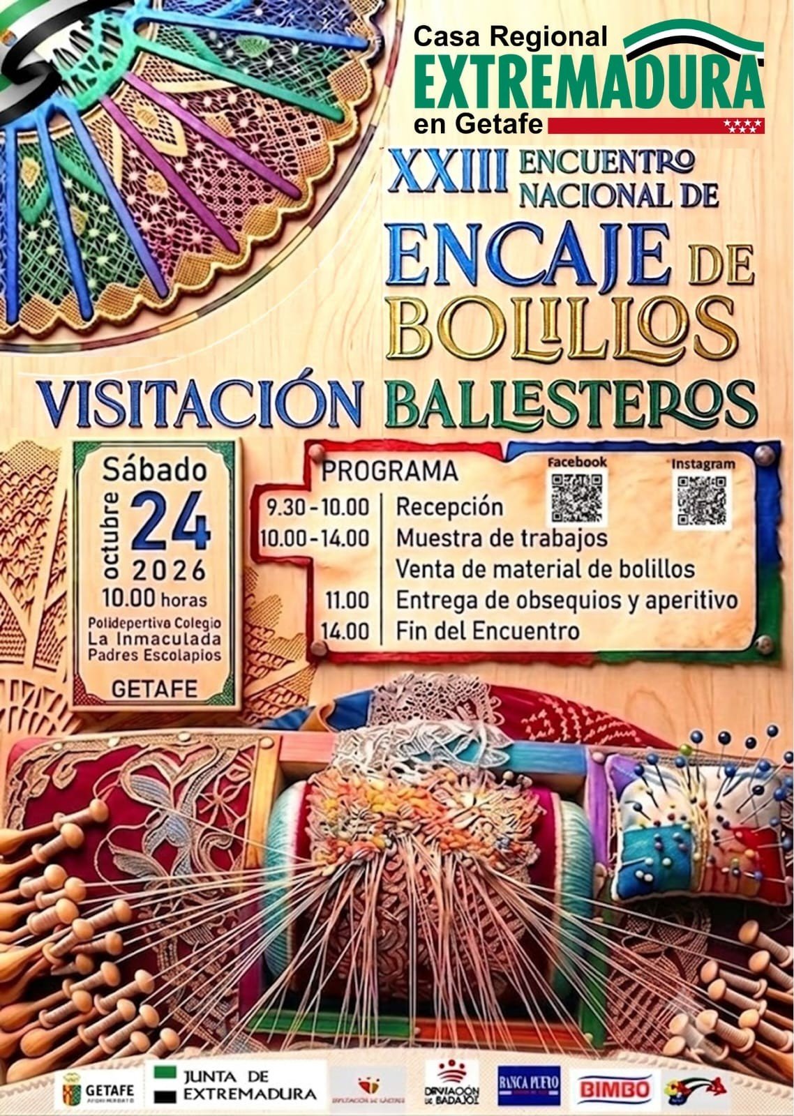 XXIII Encuentro Nacional de Encaje de Bolillos Visitación Ballesteros Getafe – Madrid